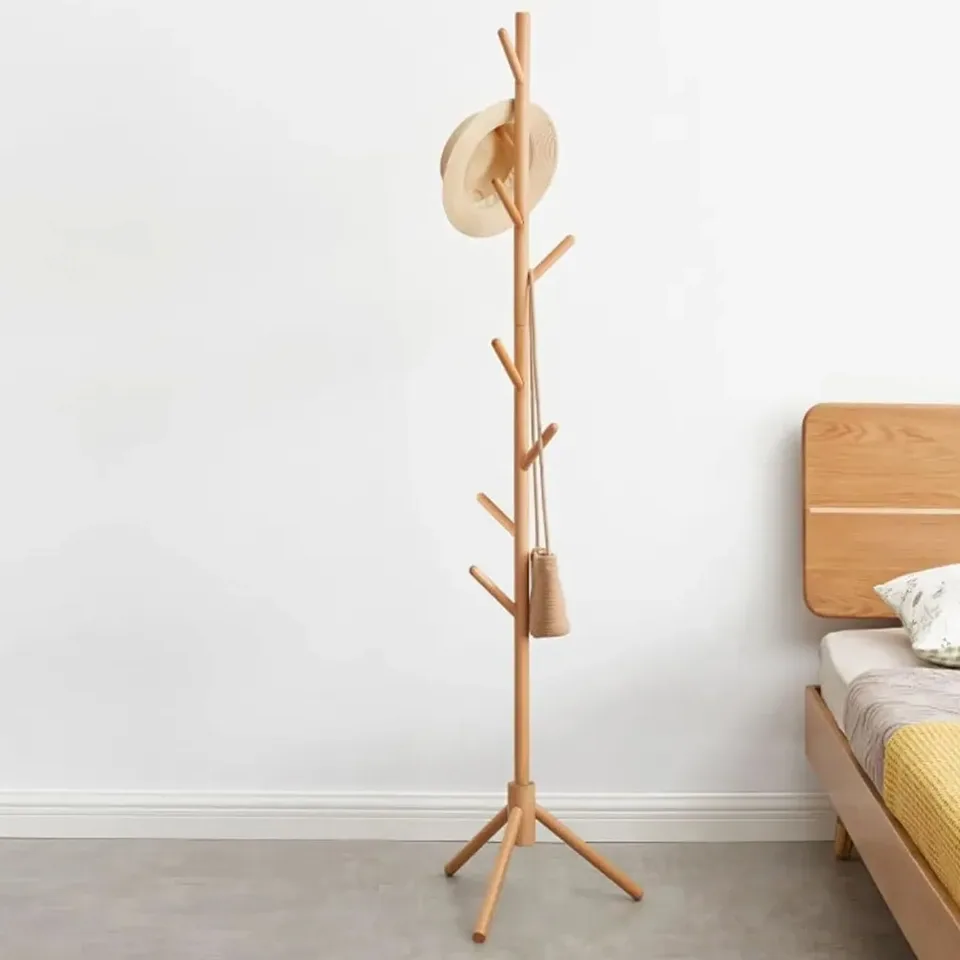 Porte‑manteau sur pied en bois style arbre