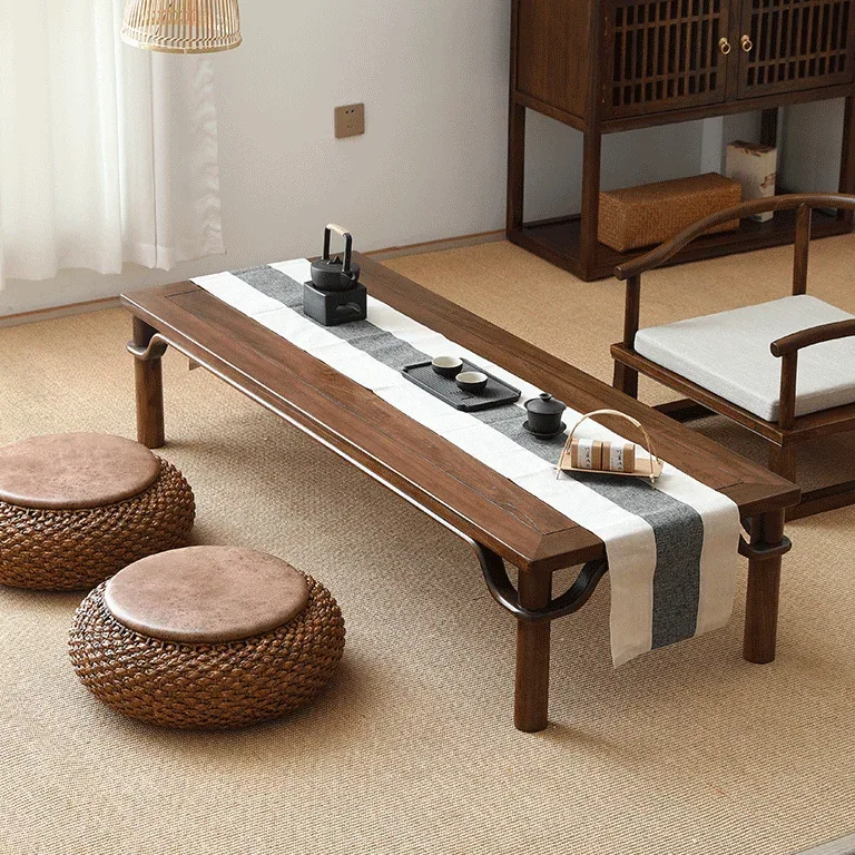 Pouf de méditation rond en rotin tissé main – Image 3