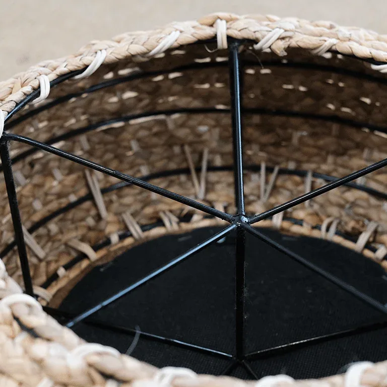 Pouf de méditation rond en rotin tissé main – Image 4