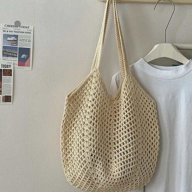 Sac fourre-tout en paille tissée femme - modèle unique – Image 2