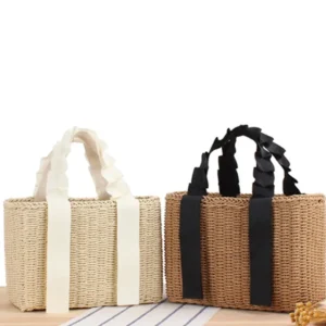Sac rotin tissé bohème fourre-tout été