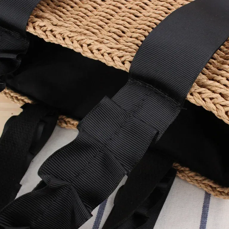 Sac rotin tissé bohème fourre-tout été – Image 4