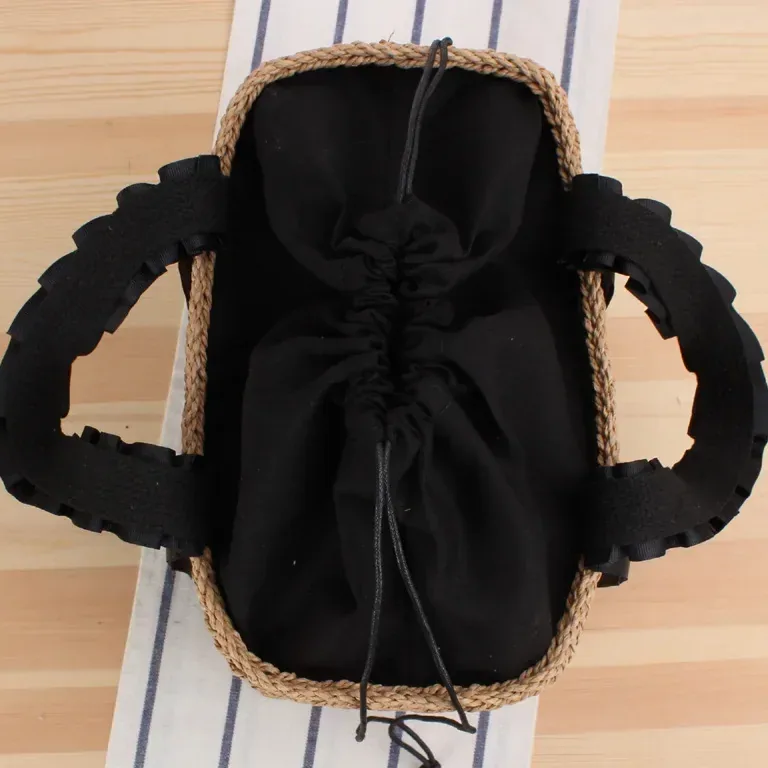Sac rotin tissé bohème fourre-tout été – Image 5