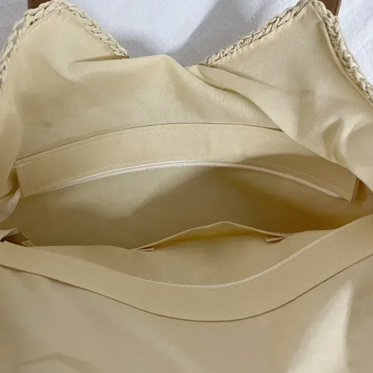 Sac seau en paille tressée à poignée supérieure – Image 5