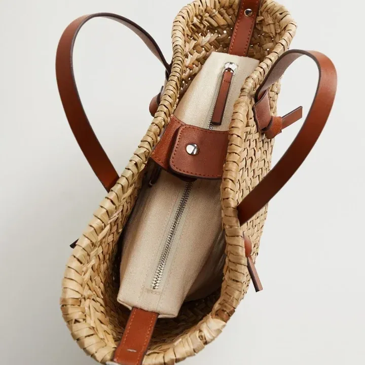 Sac seau en rotin tissé style plage 2024 – Image 3