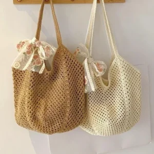 Sac seau tressé en cuir PU pour femme G32