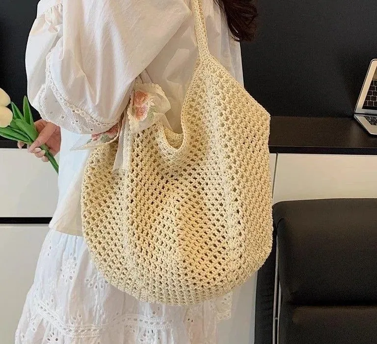Sac seau tressé en cuir PU pour femme G32 – Image 4