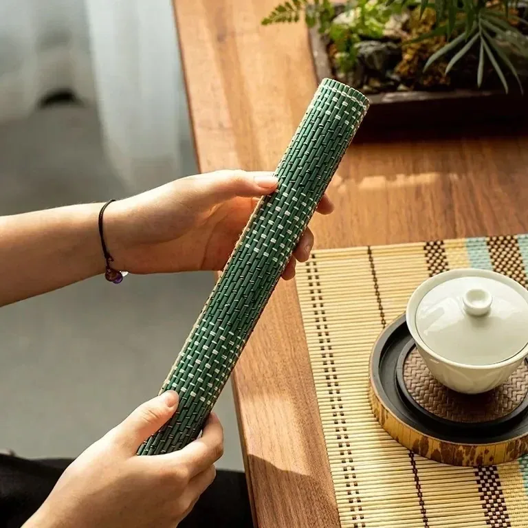 Set de table et sous-verres en bambou style japonais – Image 4