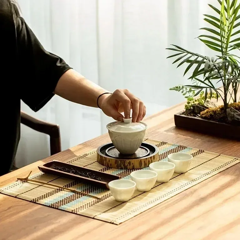 Set de table et sous-verres en bambou style japonais – Image 5