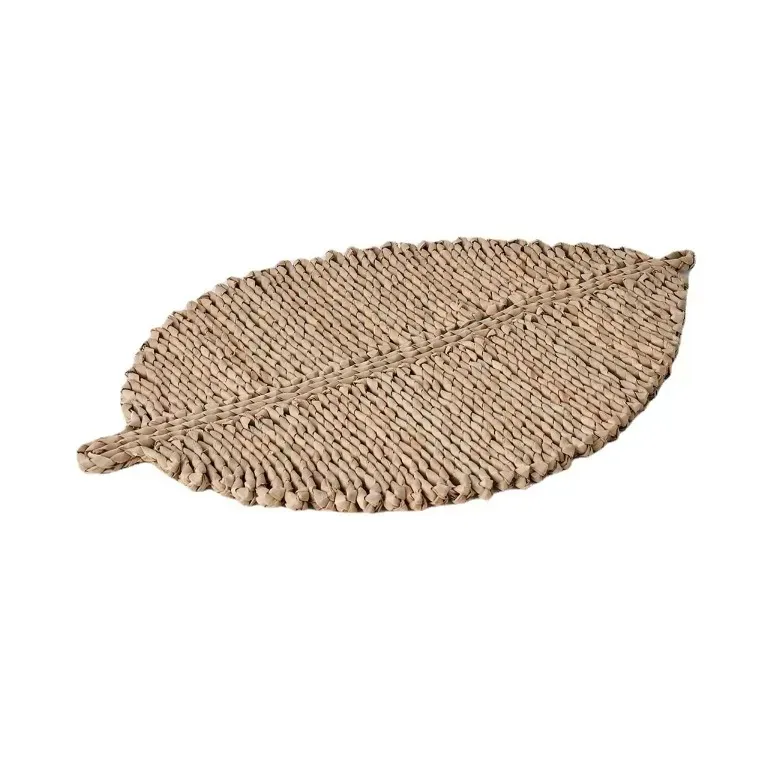 Set de table feuille tressé en papyrus naturel – Image 4
