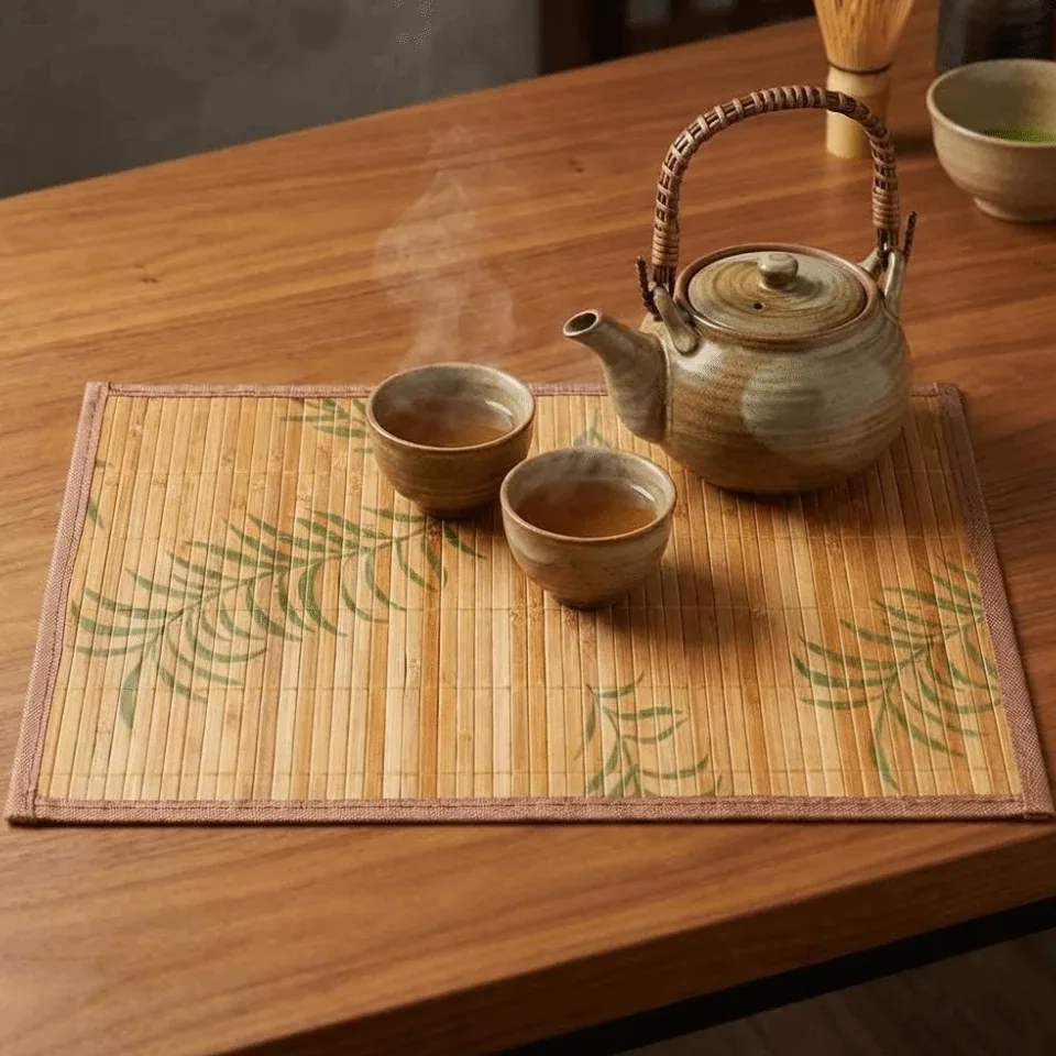 Set de table pliable en bambou style classique