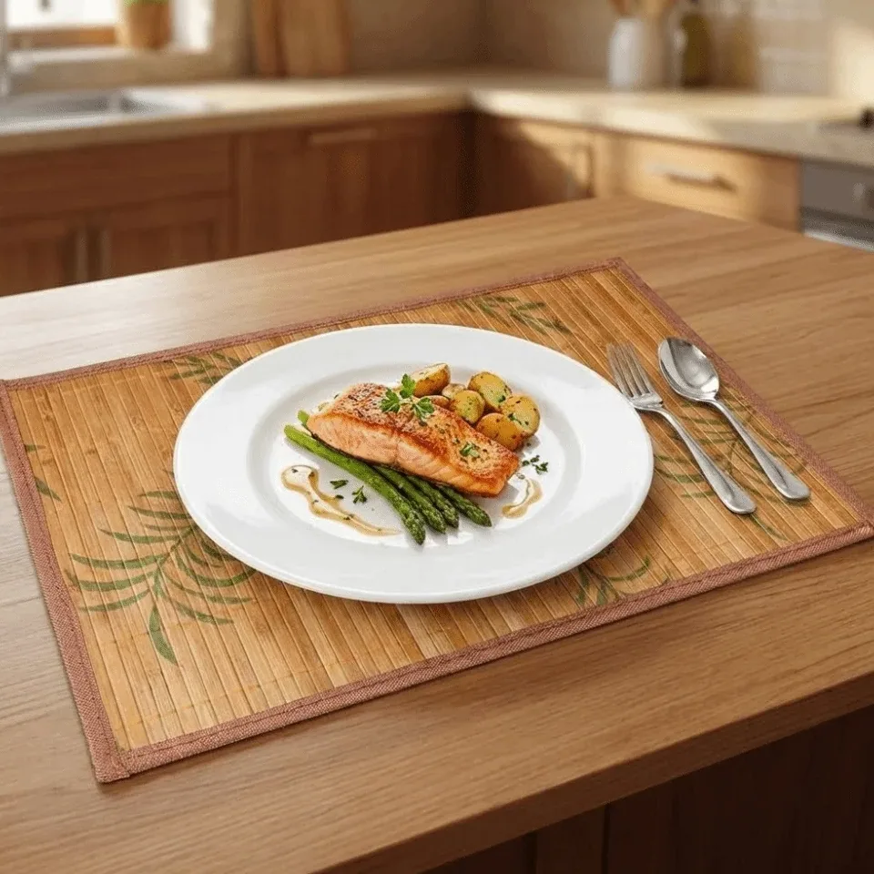 Set de table pliable en bambou style classique – Image 2