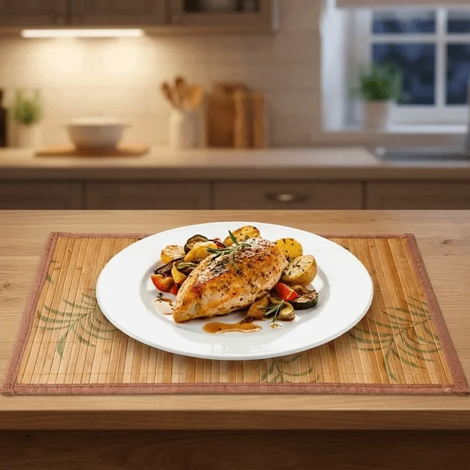 Set de table pliable en bambou style classique – Image 4