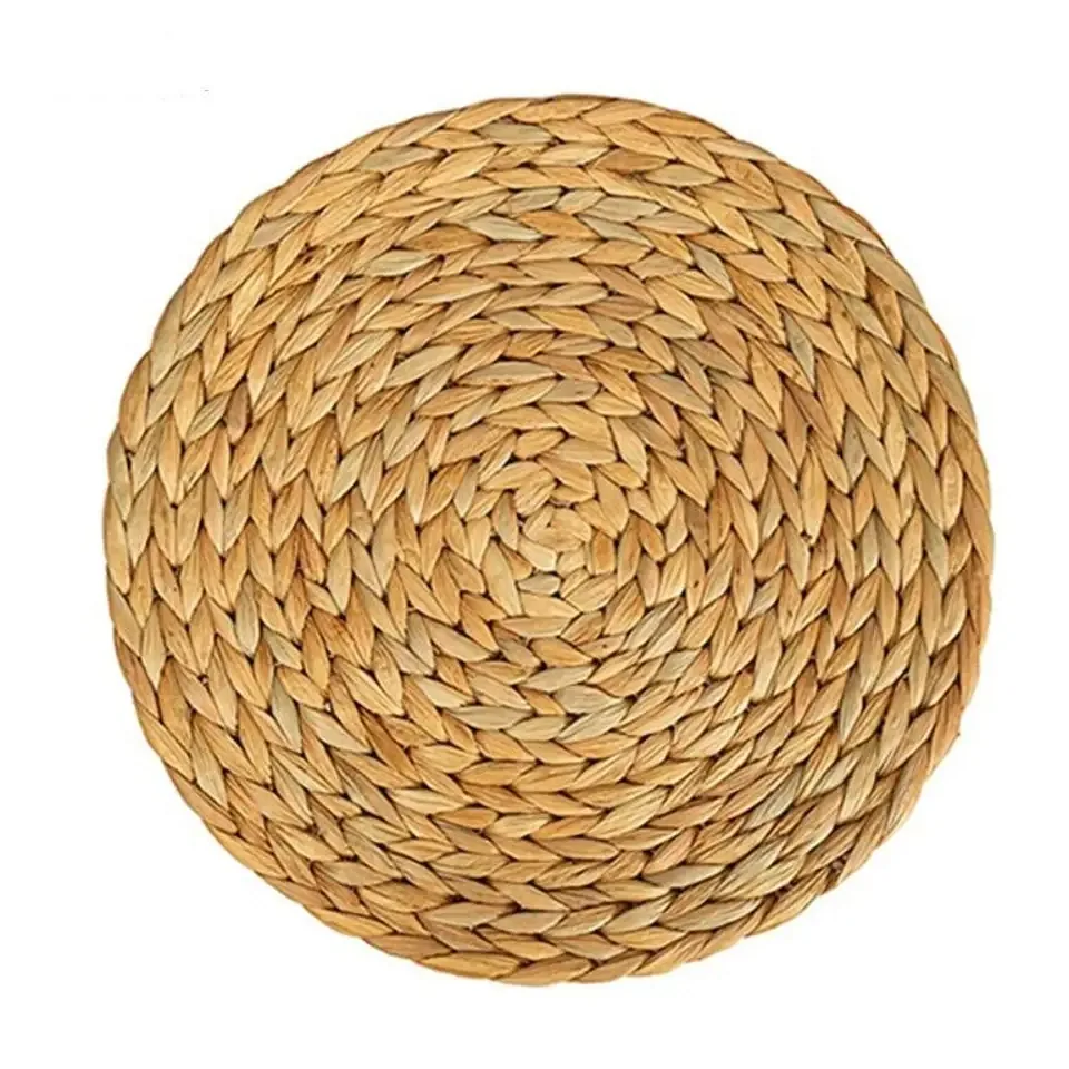 Set de table rond en paille tressée naturel