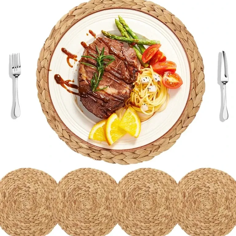 Sous-plat rond tressé en jacinthe naturel pour table – Image 3