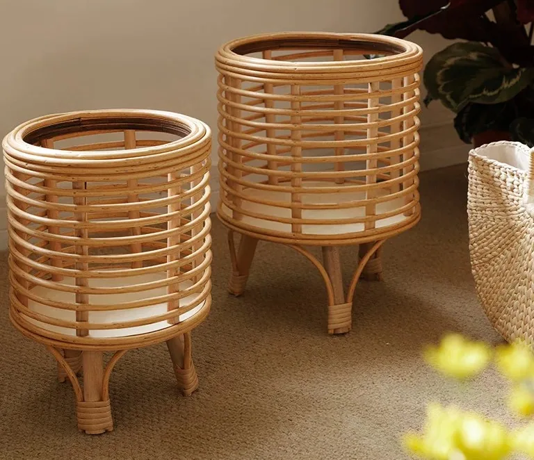 Support à plantes en rotin sur 10 niveaux pour intérieur