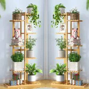 Support d'angle en bambou T1 pour plantes 40x20x122 cm