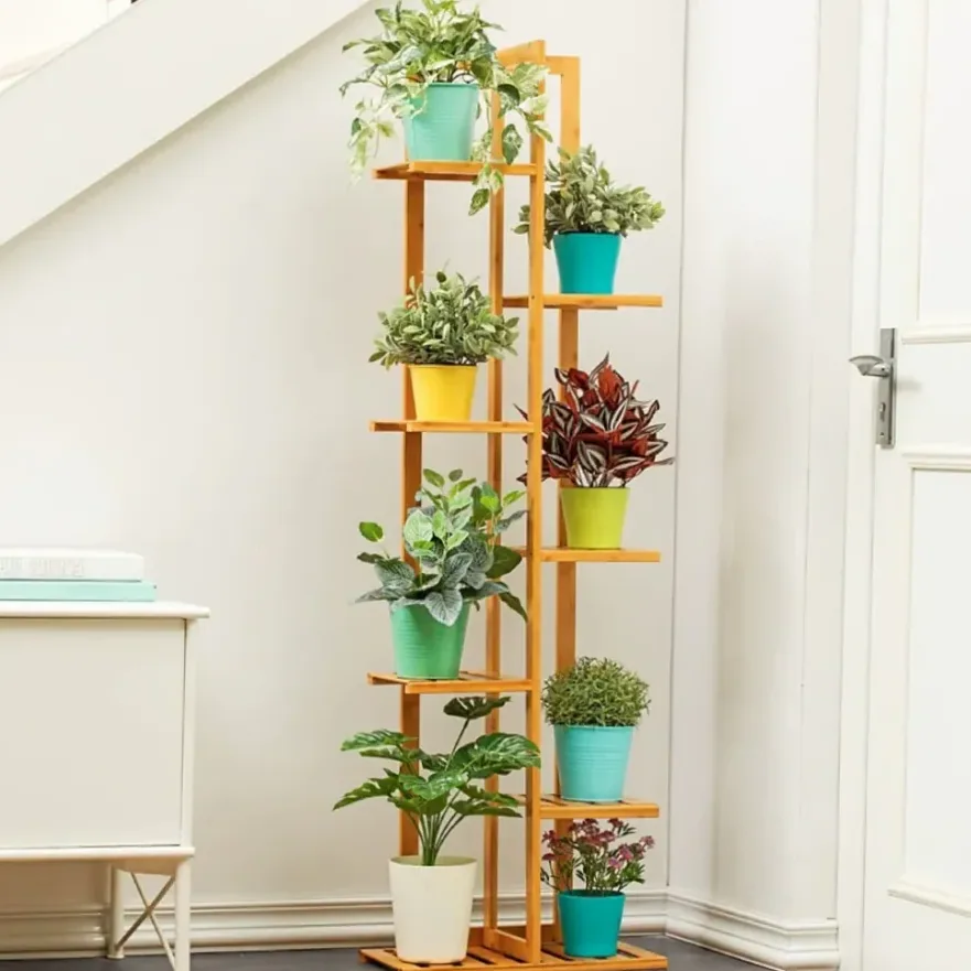 Support d'angle en bambou T1 pour plantes 40x20x122 cm – Image 2