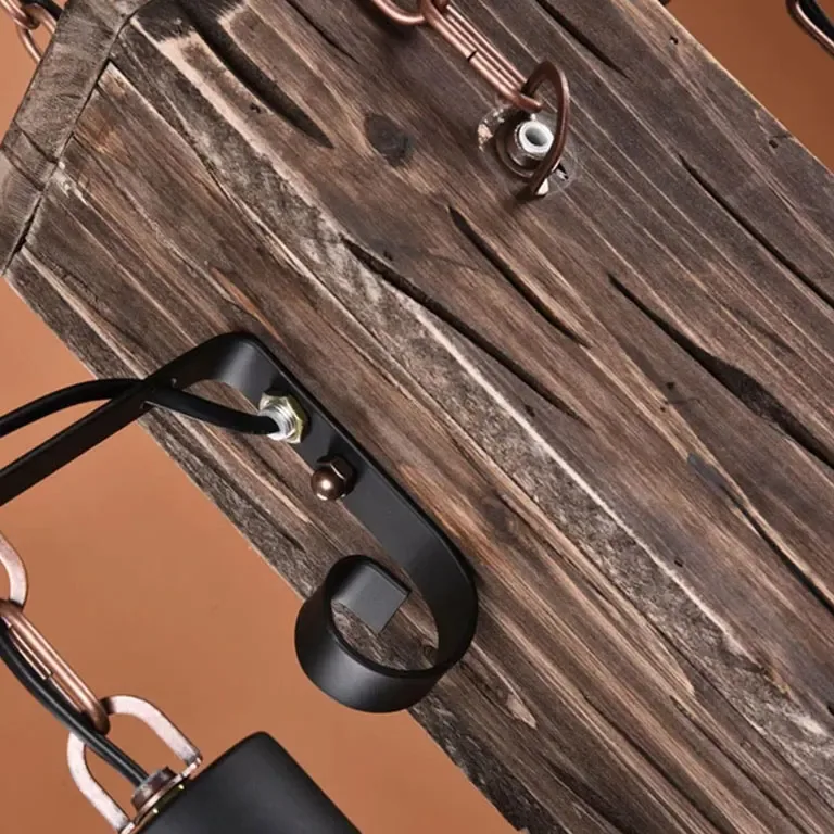 Suspension bois style loft rustique pour salle à manger – Image 5