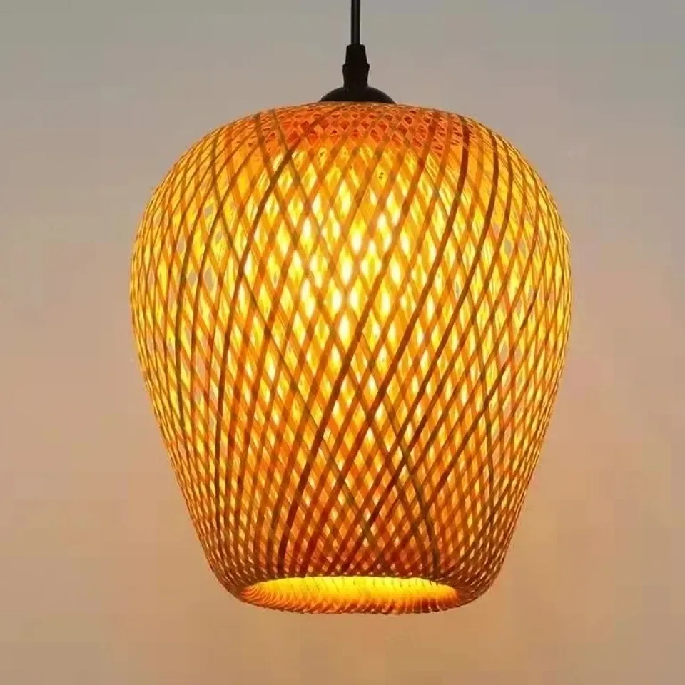 Suspension en bambou tressé style chinois pour intérieur – Image 4