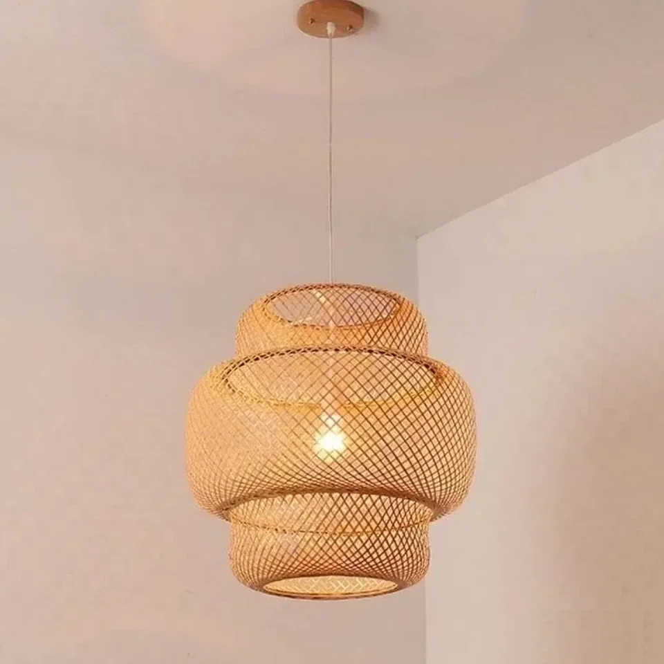 Suspension en bambou tressé style chinois pour intérieur – Image 5