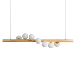 Suspension en bois massif style japonais, long barolet