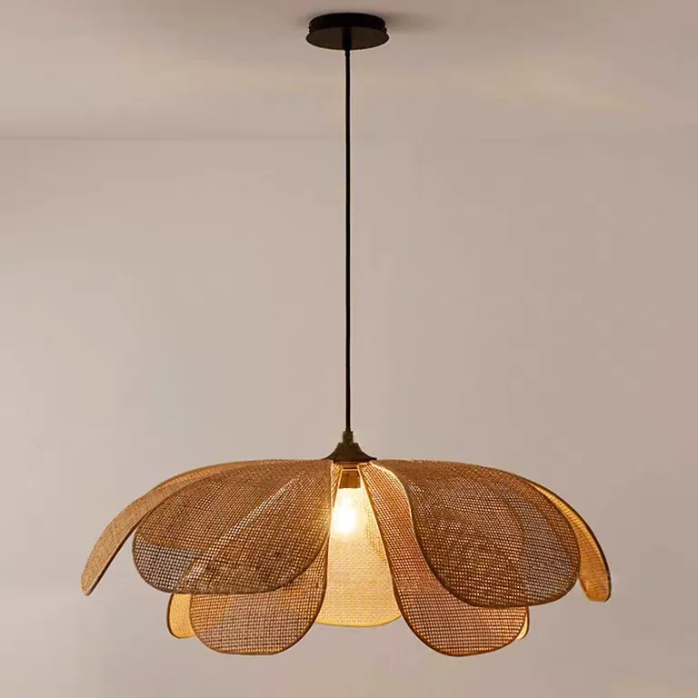 Suspension fleur en rotin tressé pour salon – Image 5