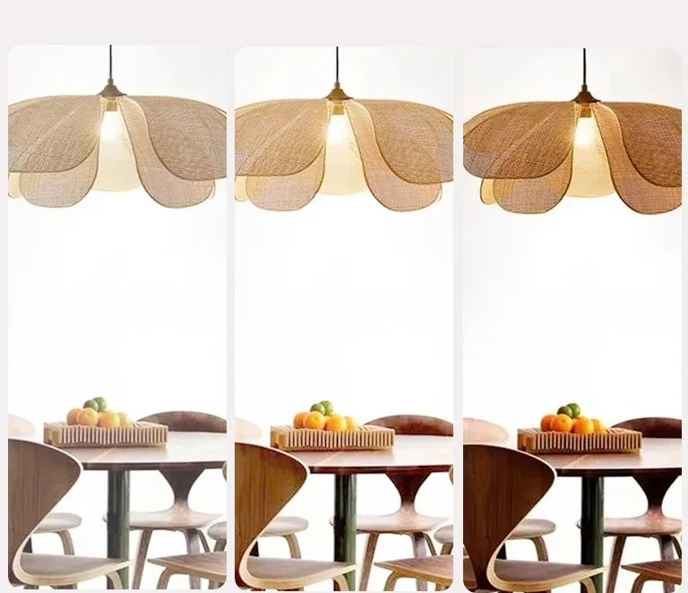 Suspension fleur en rotin tressé style rétro – Image 4