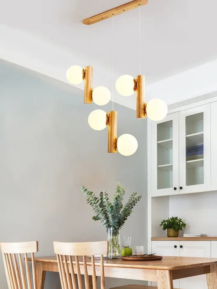 Suspension LED bois simple L54x13x100cm – Image 4