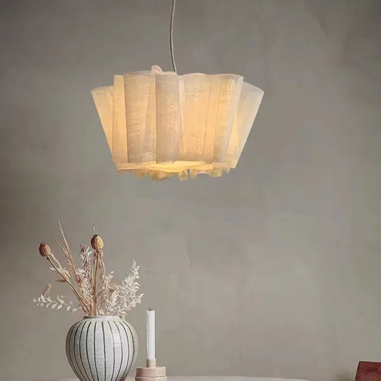 Suspension lin japonais pliable White Light D60cm – Image 3
