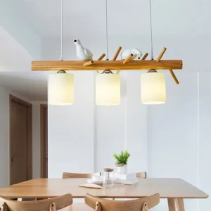 Suspension pendentif LED forme oiseau en métal