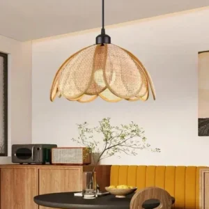 Suspension pétale rotin tressé L pour plafond