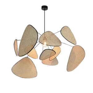 Suspension rotin bambou style Wabi Sabi grand modèle