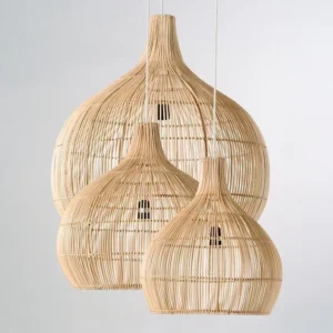 Suspension rotin tissé E27 pour intérieur