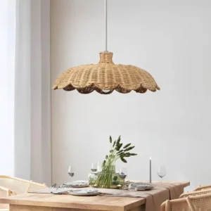 Suspension rotin tissée à la main pour intérieur