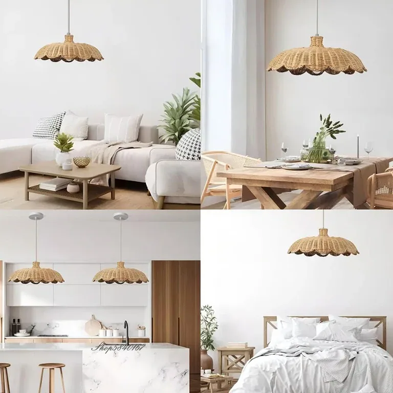 Suspension rotin tissée à la main pour intérieur – Image 3