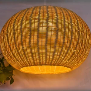Suspension rotin tressé style japonais en bambou