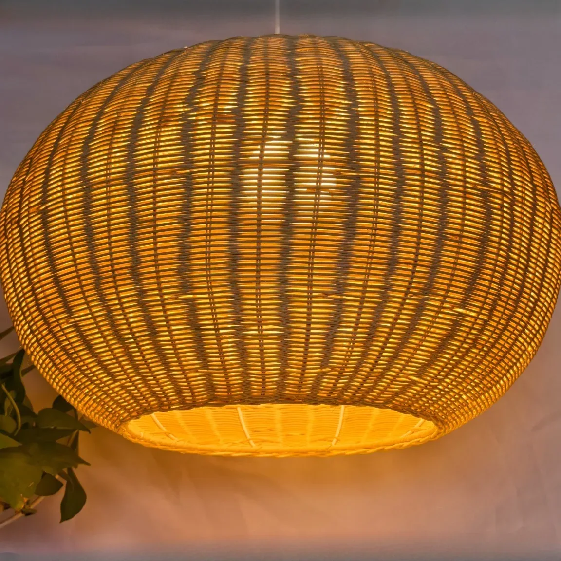 Suspension rotin tressé style japonais en bambou
