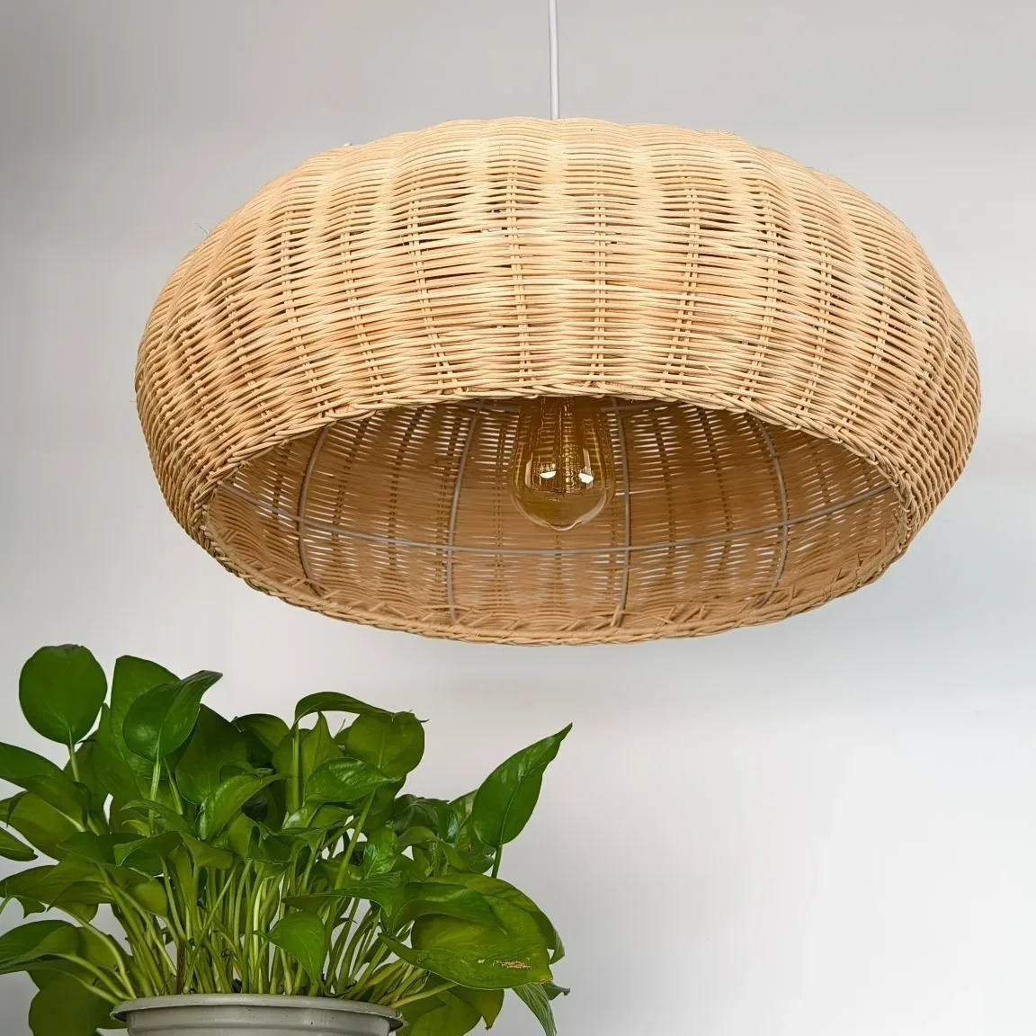 Suspension rotin tressé style japonais en bambou – Image 5