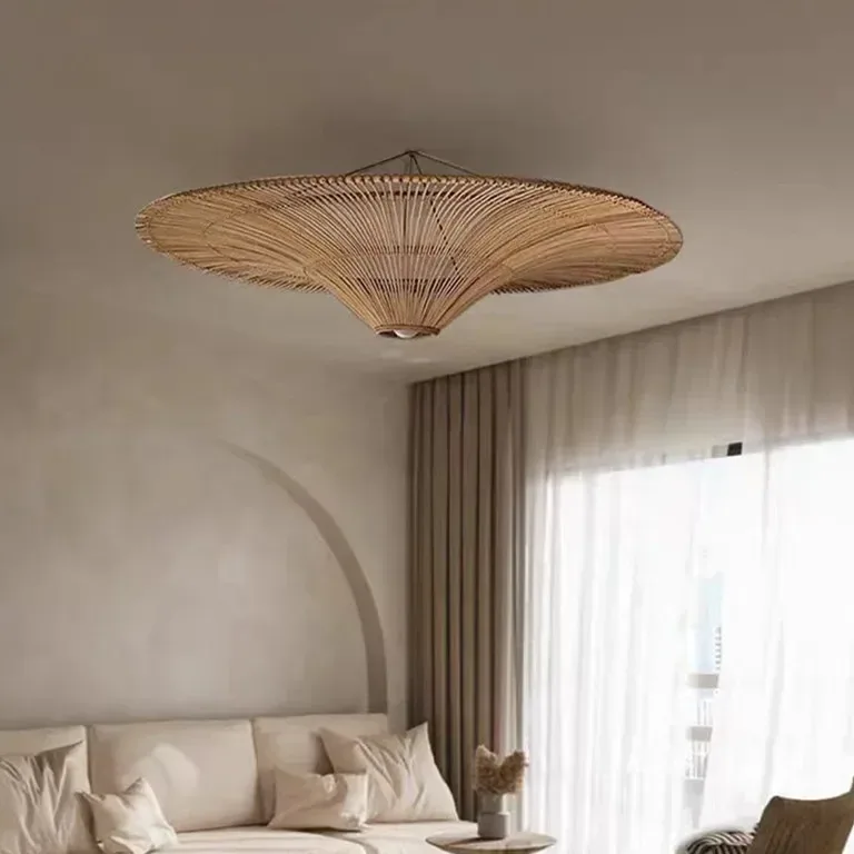 Suspension rotin tressé style Wabi Sabi – Image 2