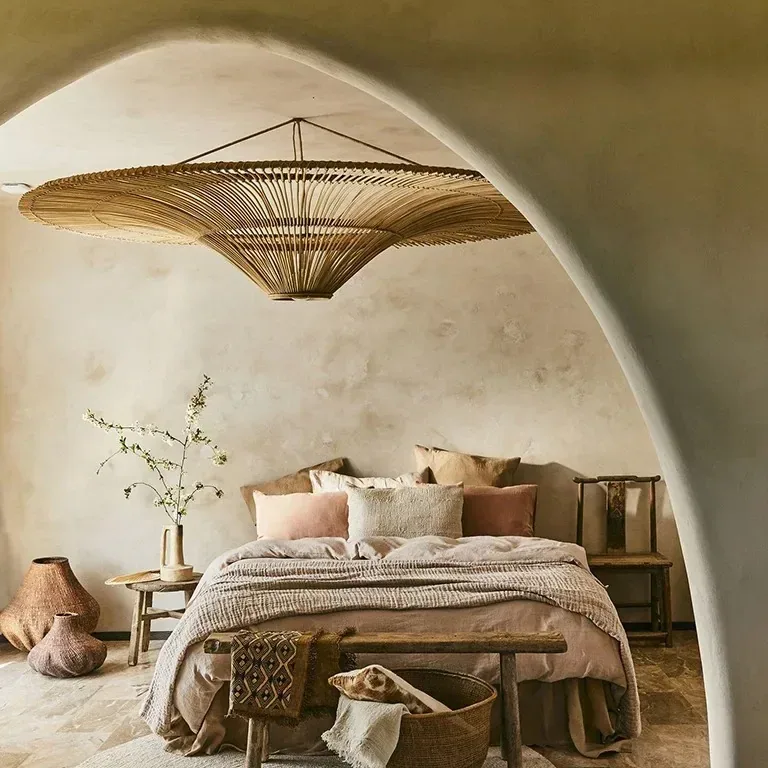 Suspension rotin tressé style Wabi Sabi – Image 4