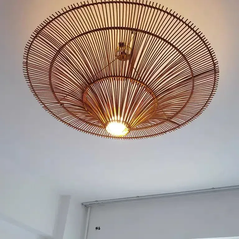 Suspension rotin tressé style Wabi Sabi – Image 5
