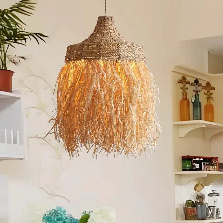 Suspension rotin tressé White Light D60 cm – Image 2