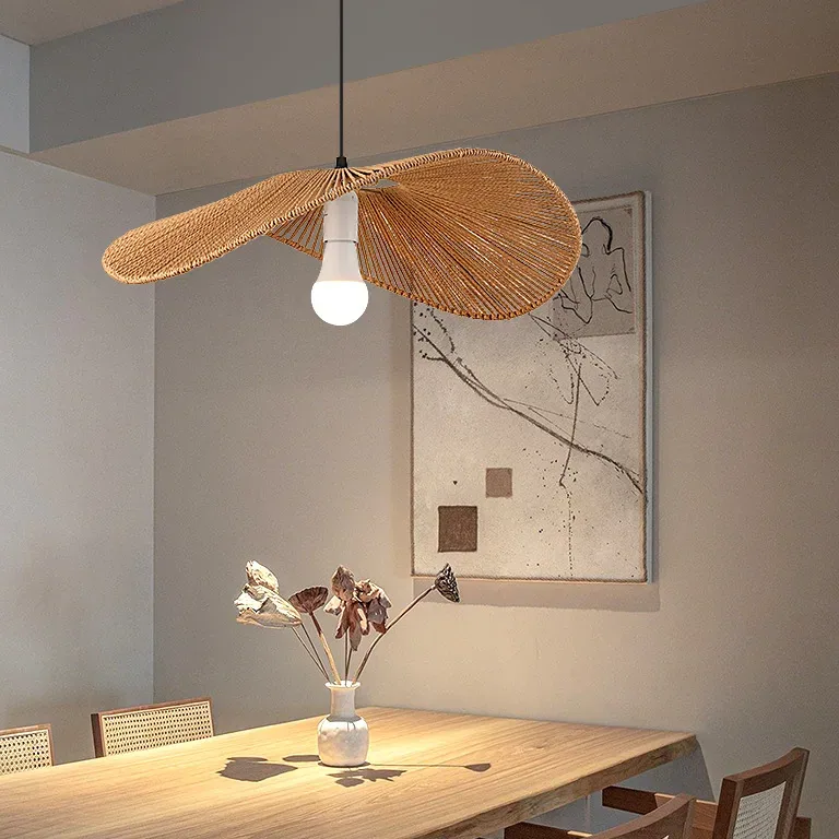 Suspension rotin Warm Light en corde de chanvre – Image 4
