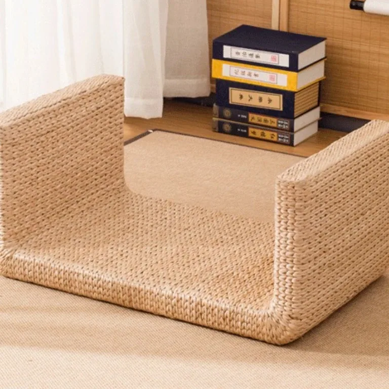Table basse en rotin tissé 100×50×38 cm — style Tatami – Image 4