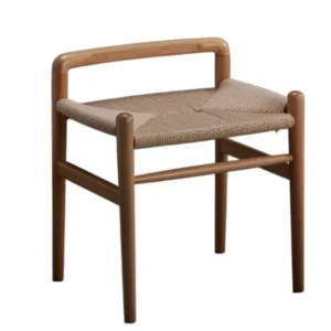 Tabouret scandinave rotin et bois massif réglable