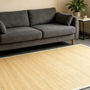 Tapis bambou tissé 100 x 160 cm, antidérapant moderne