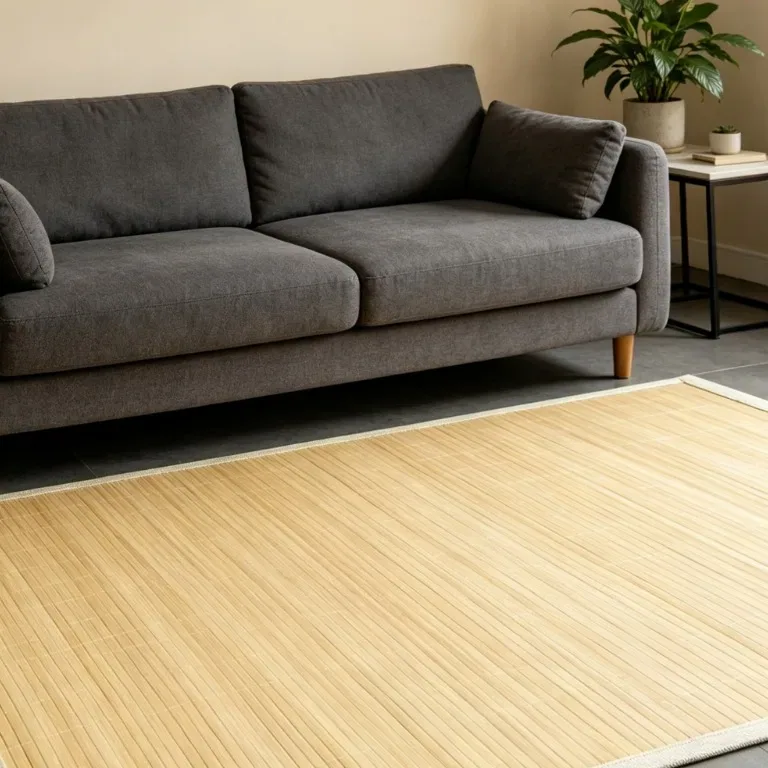 Tapis bambou tissé 100 x 160 cm, antidérapant moderne