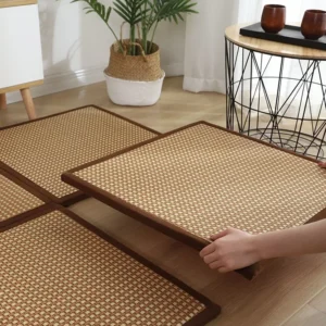 Tapis d'été en rotin style japonais pour salon
