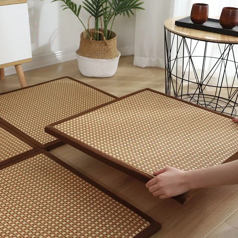 Tapis d'été en rotin style japonais pour salon